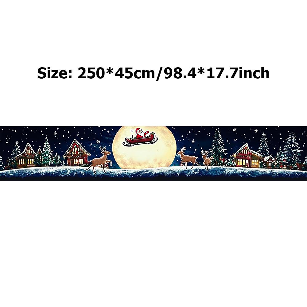 Santa Pattern Home Garden Outdoor Decoration Supplies 250*45cm Christmas Banner Background Patio Scene Layout Props Party Decors