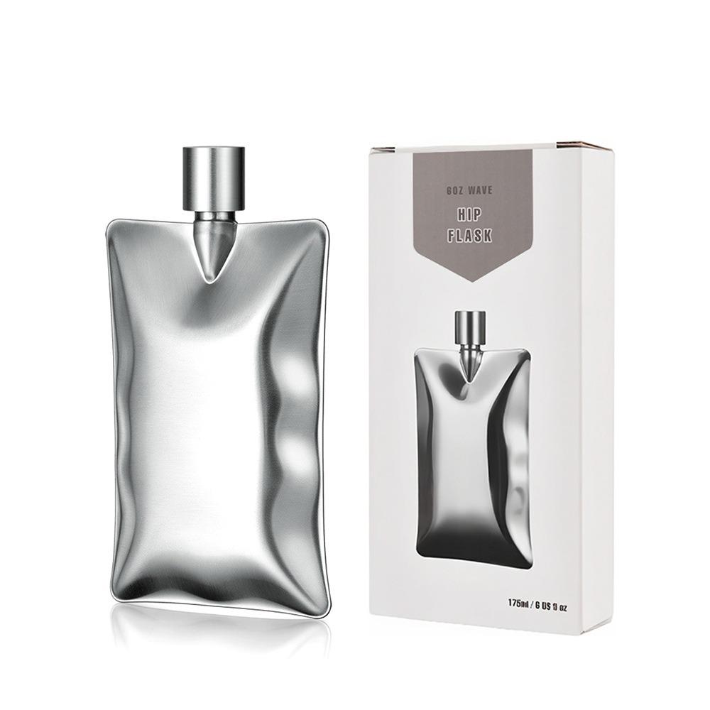 304 Special-shaped Creative Stainless Steel Wine Jug 6 Ounces Wave Wine Jug Outdoor Portable Simple Creative Wine Jug