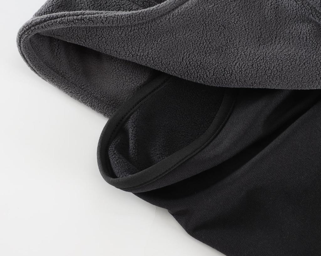 Connectyle Fleece Beanie Cap with Earmuffs and Face Cover for Ideal for Motorcycles and Dark Gray Men's 2-in-1 Winter, Cycling,