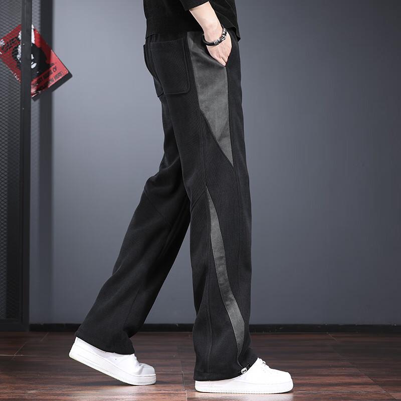 

Jieleino Men s Plaid Corduroy Straight-Leg Casual Pants 2XL (166-185 jin)