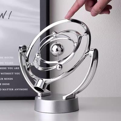Electronic Perpetual Motion Desk Toy Home Decoration, Earth Perpetual Motion Desktop Model Rotating Magnetic Wobbler Astrometer