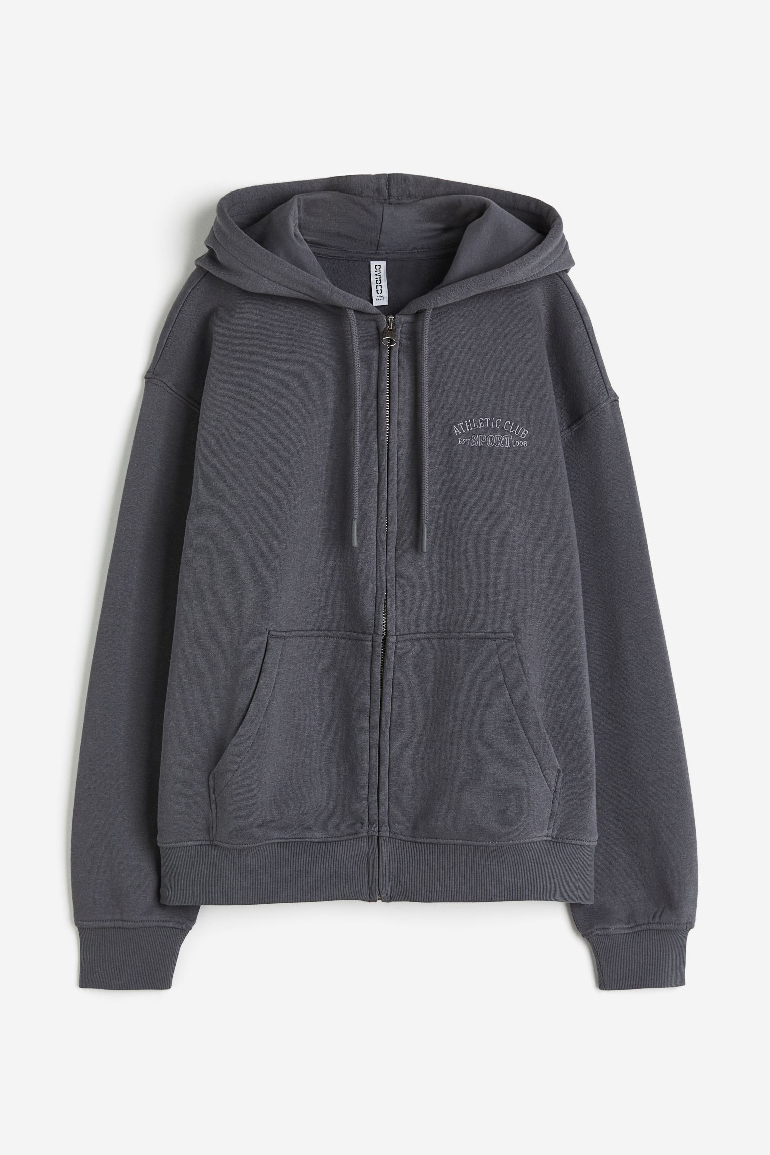 

Embroidered zip-through hoodie