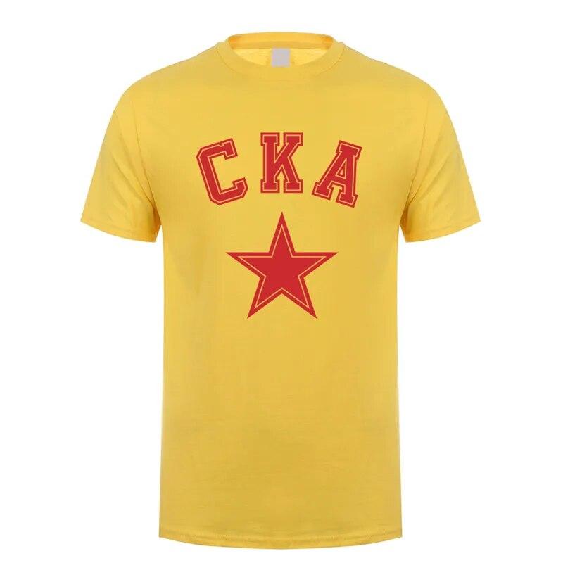 CKA Russian Hockey Team T Shirt Unisex Summer Short Sleeve Cotton KHL Saint Petersburg SKA T-shirts Tops Unisex Streetwear