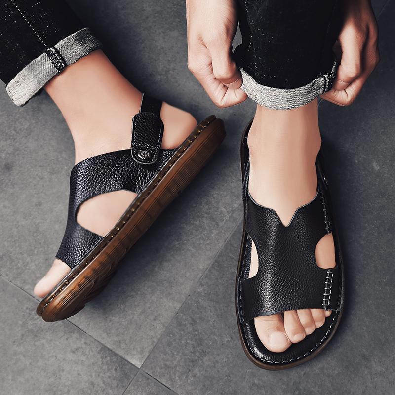 Summer men's sandals Comfortable anti slip flat bottom Daily office Outdoor leisure beach walking men's shoes Quality shoes