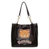 Bag Women's New PU Bucket Bag Bear Letter Embroidery Trendy Fashion Shoulder Bag Large Capacity Messenger Bag