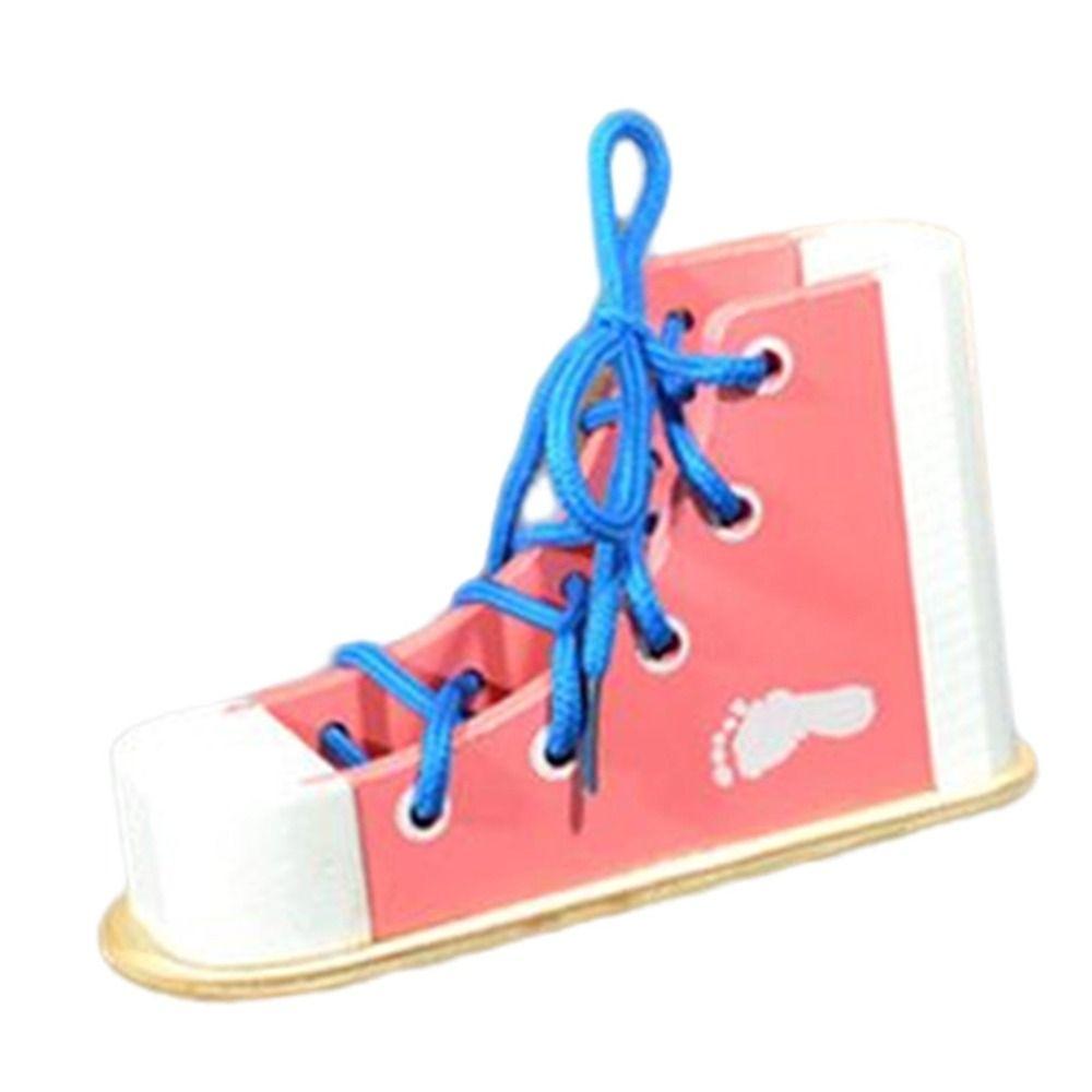 Tie Shoes Montessori Tie-Up Shoe Puzzle Toy Wearing Shoes with Shoelaces Toy  Kids Gift