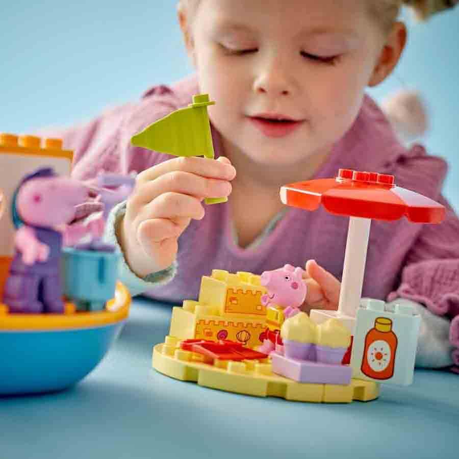 LEGO Duplo Peppa Pig Bootsfahrt Spielzeug Geschenk Geburtstagsblock Pädagogisch Weihnachten Jungen Mädchen Kinder 1,5 Jahre alt 2 Jahre alt 4 Jahre alt