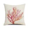 Watercolor Painting of Coral Marine Creatures Digital Printing Short Plush Pillow Covers for Car Sofa Office Cushion Cover