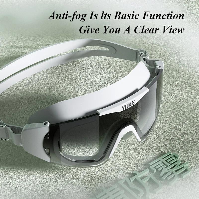 Fashion Swimming Goggles Large Frame Gradient Lenses Anti-fog HD Waterproof Professional Silicone Swim Glasses