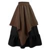 Women's Fashion Retro Big Hem Skirt Solid Color Elastic Waist Irregular Skirt