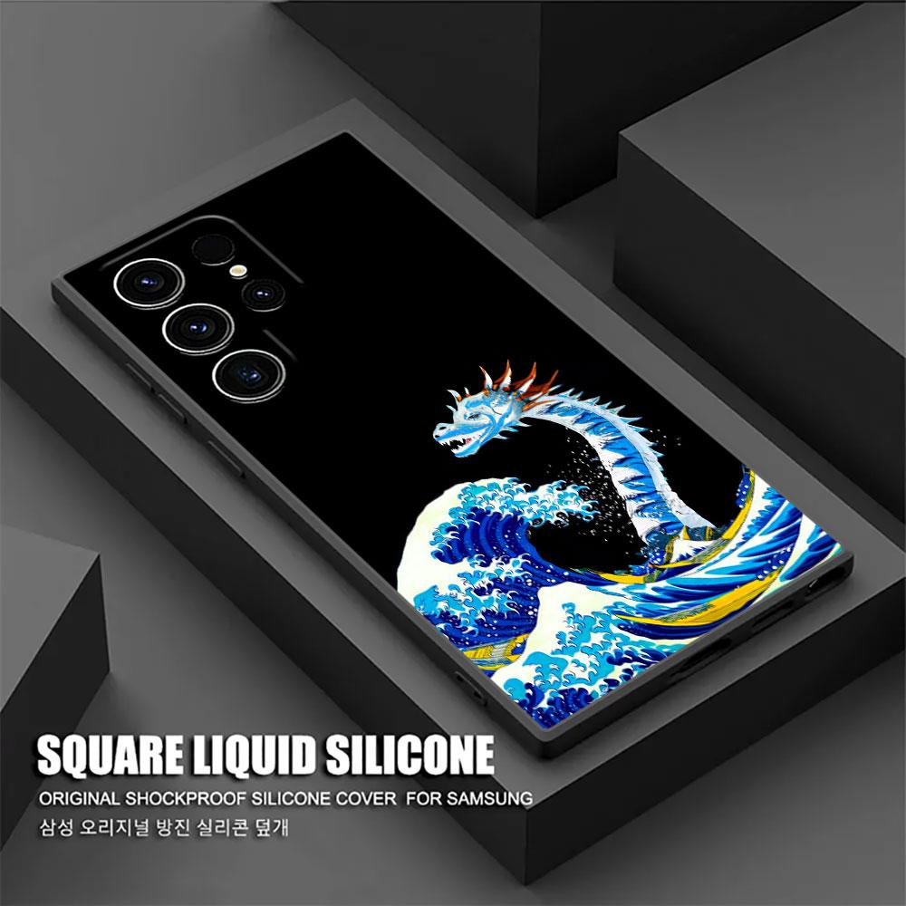 Big Wave Dragon God Sea S26Ultra Case For Samsung Galaxy S26 S25 S24 S23 S20 S21 FE S22 Ultra S25 Plus 5G Cases Soft Phone Cover