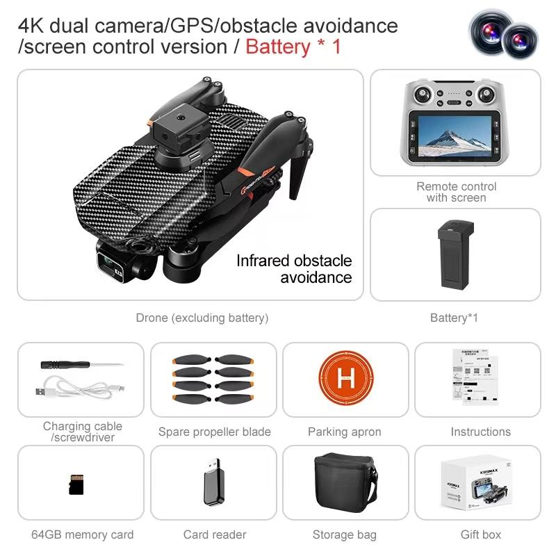 NEW K919 MAX GPS Drone Professional 4K Camera 3-axis Gimbal Aerial FPV Brush Avoiding Obstacle with Large Screen Control Quadcopter