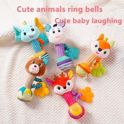 Niedliche Tiere Klingeln Niedliches Baby Lachen Beißring Handheld Plüschpuppe Babyspielzeug Pädagogisch Beruhigende Schlafenszeitglocke Halloween-Geschenk Weihnachtsgeschenk