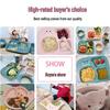 Dinosaur-Themed Children's Dinnerware Set: Divided Plate, Bowl, and Cutlery for Boys Aged 4-6