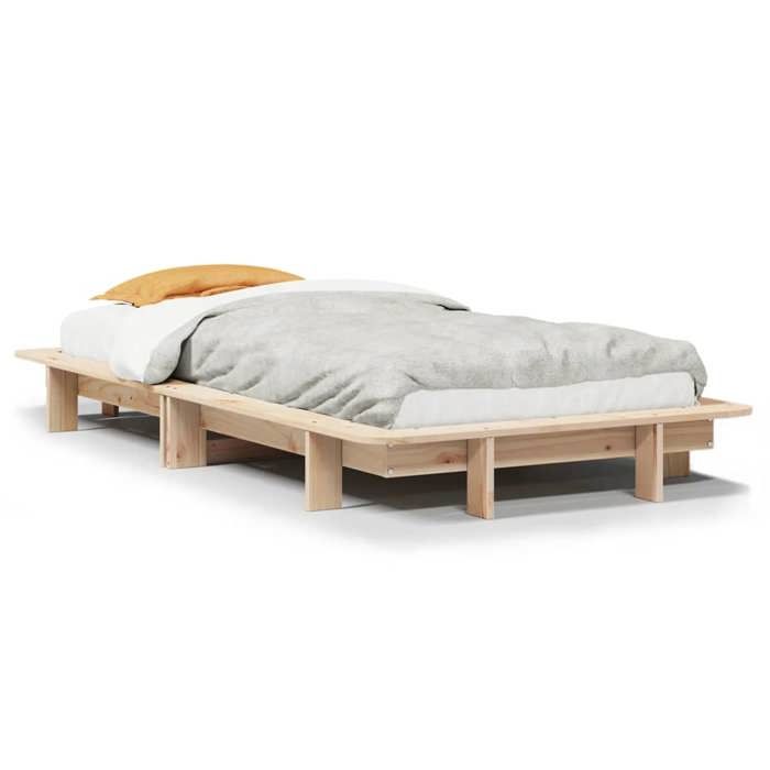 VidaXL Cadre de lit 90x200 cm bois de pin massif, meuble de chambre à coucher, sommier, lit en bois 350668