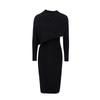 VEROMODA Women's Lamb Wool & Silk Blend Detachable Shawl Knit Dress