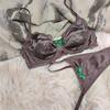 French Ice Silk Underwear Set for Women Sexy Ultra Thin Push Up Bra Set High Quality Comfort Lingerie Brassiere and Thongs Sets