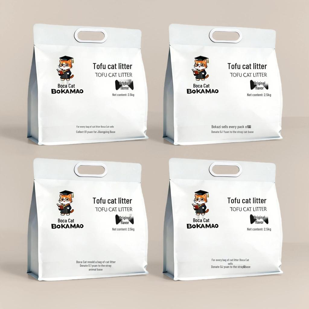 Boca Pure Tofu Cat Litter - Indoor, Dust-Free, Strong Deodorizing, Antibacterial, Instant Clump, Original Flavor