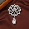 Elegant Rhinestone Baroque Pendant Brooch – Women's Simple Openwork Suit Pin Accessory