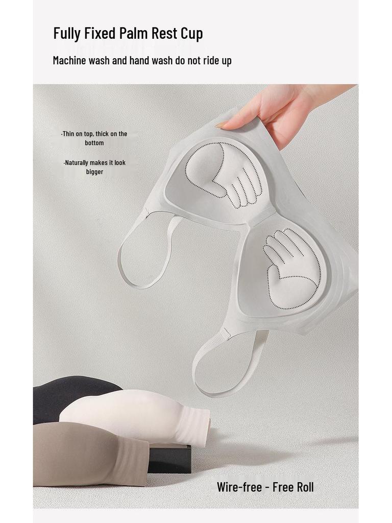 Breathable Soft Support Bra for Small Breasts - No Underwire, with Side Gathering and Jelly Strips for Lift