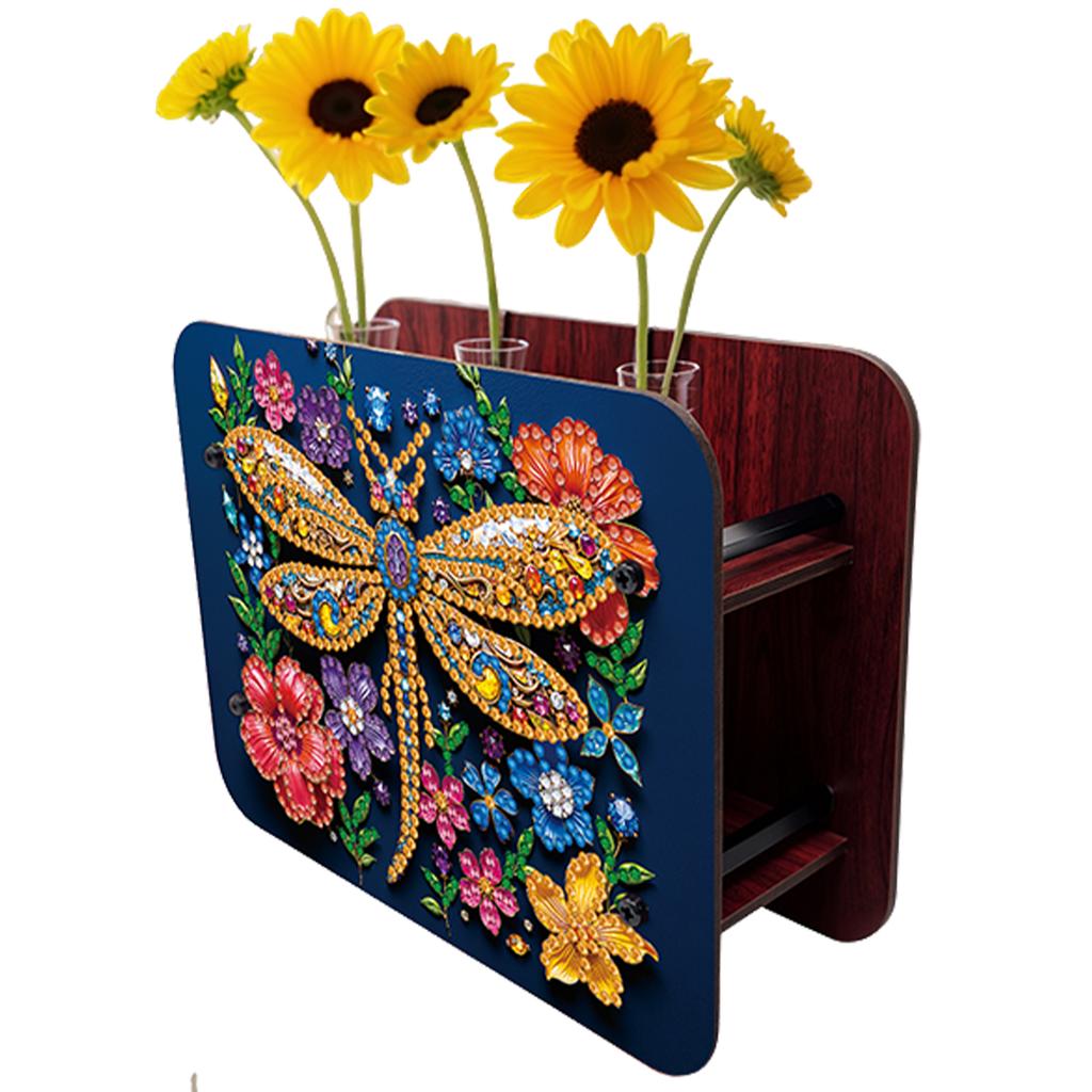 DIY Diamond Painting Wooden Tube Vase Two-Sided Pattern 5D DIY Vase Diamond Painting Kit for Adults Gift Idea Home Office Decor