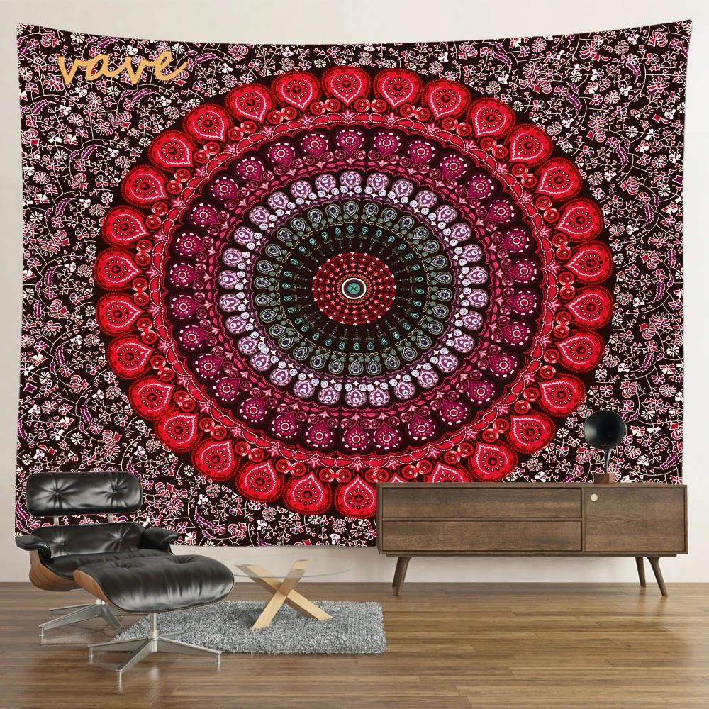 Indian Mandala Tapestry Flower Wall Hanging Bohemian Hippie Cloth Fabric Large Tapestry Blanket Home Dorm Aesthetic Room Decor