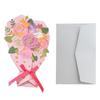 1 Set Greeting Card DIY Handwriting Paper Art 3D Folding Flower Pop Up Mother's Day Card with Envelope Anniversary Gifts Present