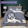 Simon‘s Cat Pattern Bedding Uilt Set Uilt Cover Pillowcase Home Decoration Birthday Gift (1 * Duvet Cover + 2 * Pillowcase Without Core)