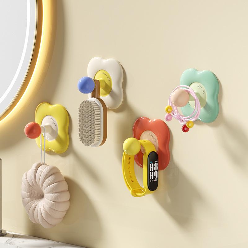 Creative Flower Adhesive Towel Hook - No-Drill, Cute and Colorful Bathroom Hanger