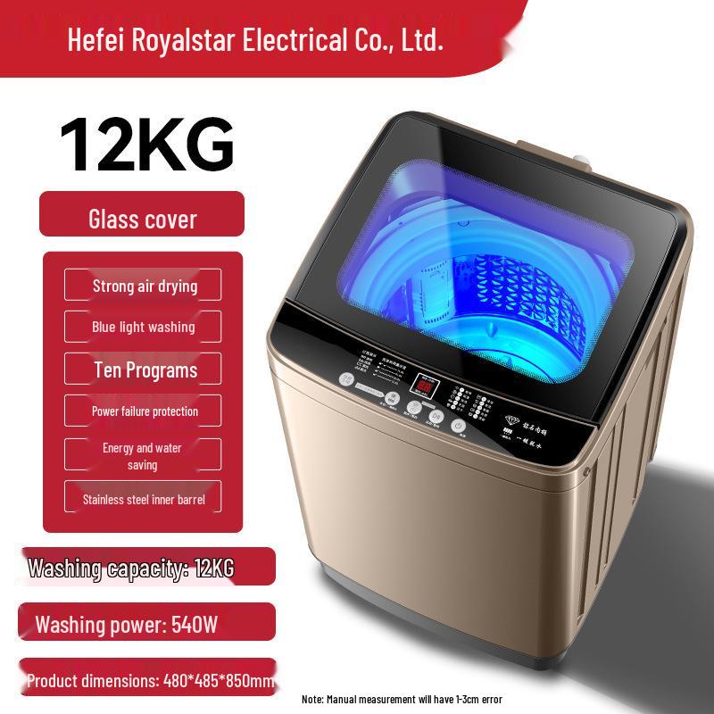 10kg Fully Automatic Washer-Dryer with Compact Pulsator for Households and Rentals