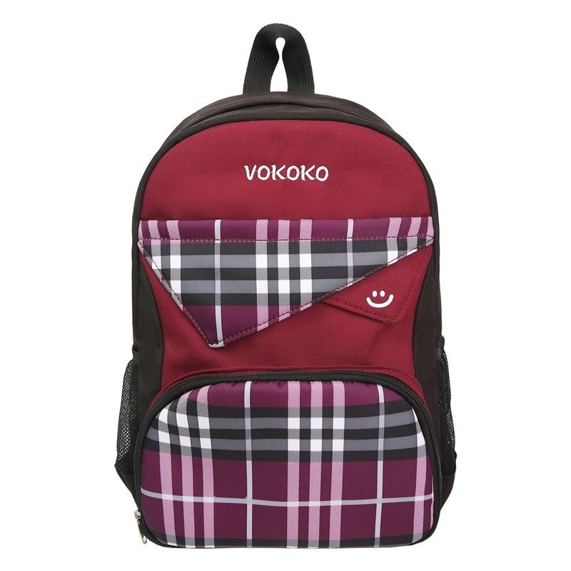 

Junior High School Student Schoolbag Women s College Style Lightweight Plaid Backpack Large Capacity Backpack червоний