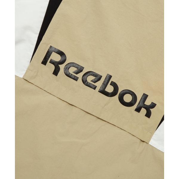 Reebok Twin Vector Color Block Stand Collar Windbreaker Comfortable Breathable Full Zip Jacket Unisex Jacket Beige REJU4EJ39I2