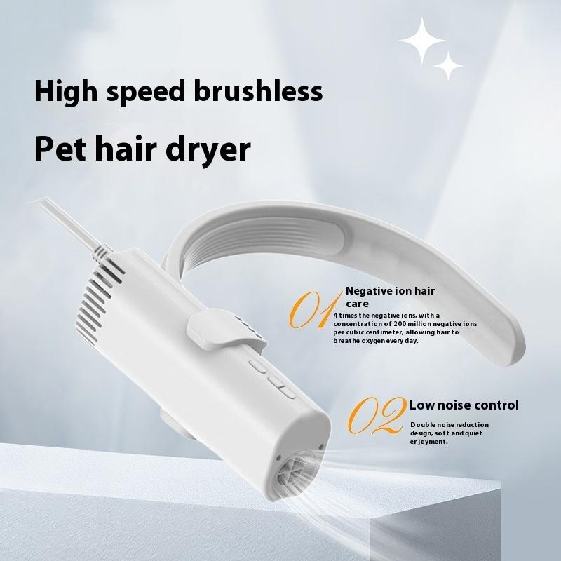 Nový fén na úpravu srsti domácích mazlíčků Vysokovýkonný Energeticky úsporný Tichý Závěsný na krk Přenosný Fén pro krásu domácích mazlíčků Kočky Psi Potřeby pro domácí mazlíčky