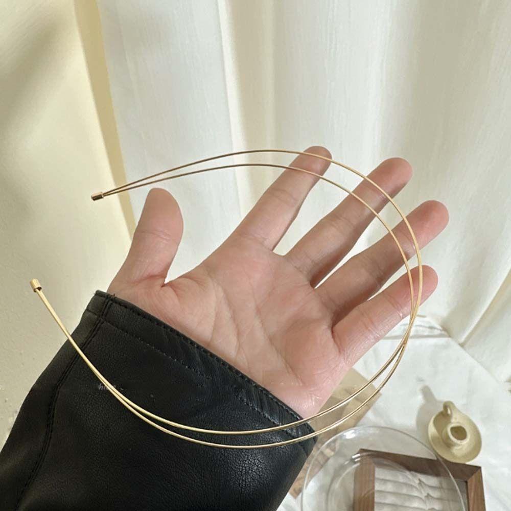 Silver Retro Gold Head Hoop Zinc Zinc Alloy Metal Hair Hoop Hair Accessories Double Root Hair Bands  Bride