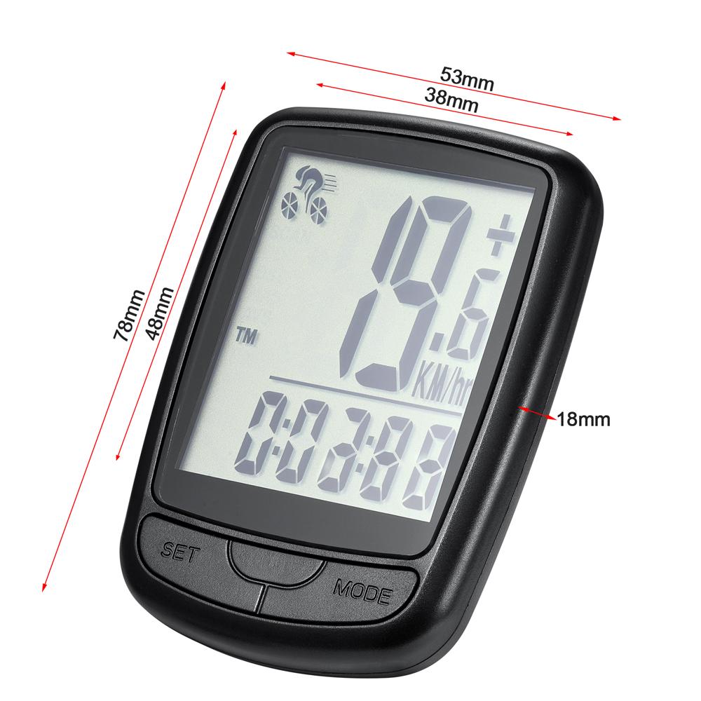 Wireless Bike Computer Bicycle Speedometer Waterproof Cycle Computer with Speed Sensor LED