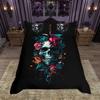 Homewish Set Copripiumino Teschio Scheletro Hippie Set Biancheria da Letto a Tema Halloween Set Copripiumino Animale Spettrale