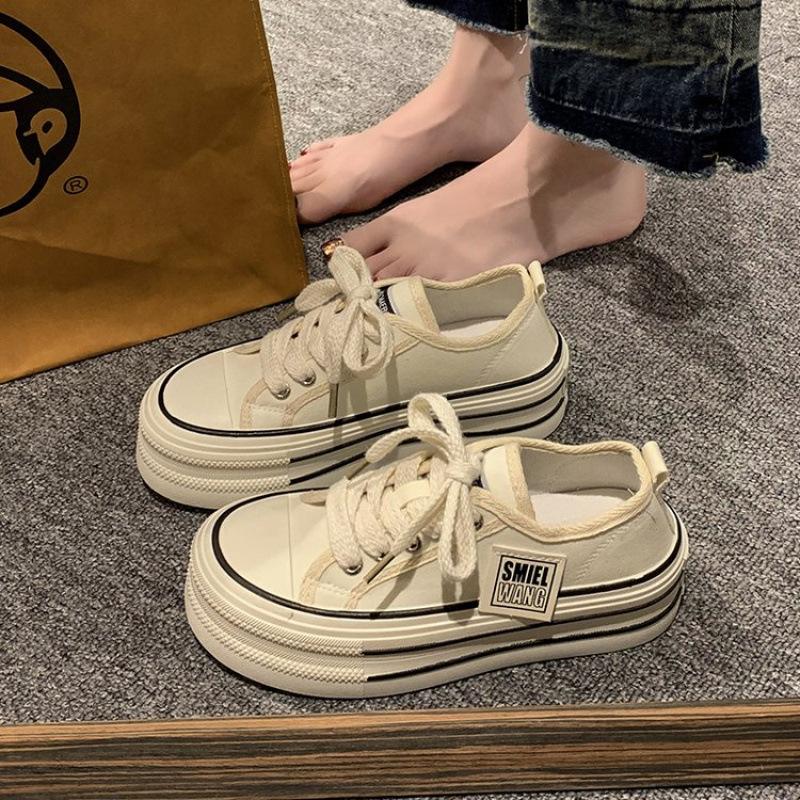 2025 Summer New Women's Student Flat Canvas Running Shoes Casual Versatile Streetwear Sneakers