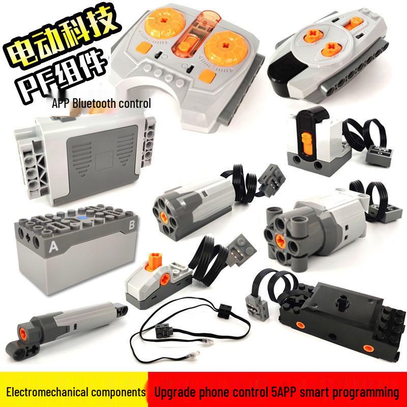 Electric Motor Battery Box & Receiver for Toy Car Building Blocks