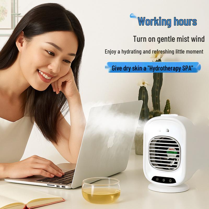 Portable Mini Air Conditioner Fan with Humidifier – Desktop Electric Spray Cooling Fan