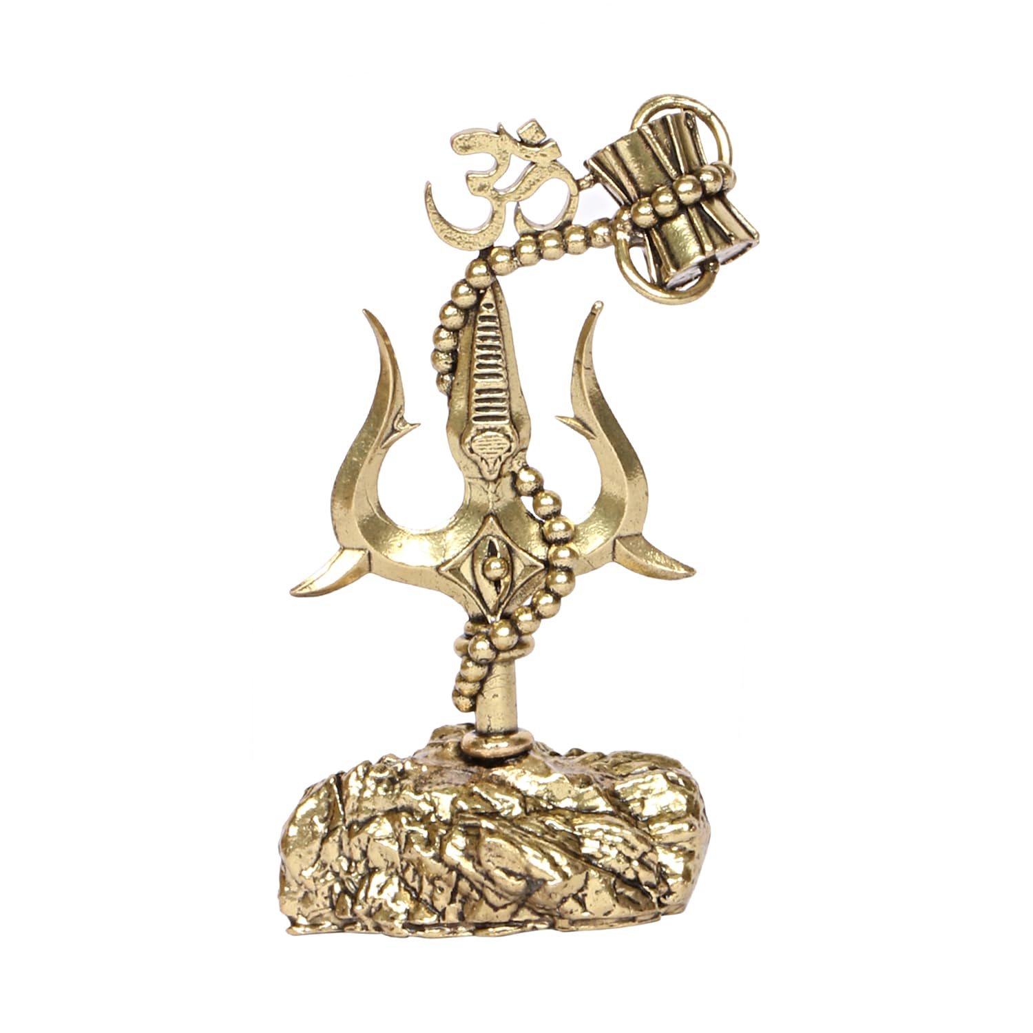 Lord Shiv Bholenath Om Trishul Trident With Damru Trishul On Stand - 4 Inch