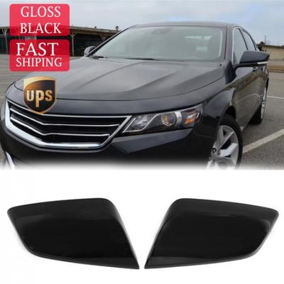 Exterior Side Wind Mirror Cover Caps 2PCS For Chevy Impala 2014-2020 Gloss Black