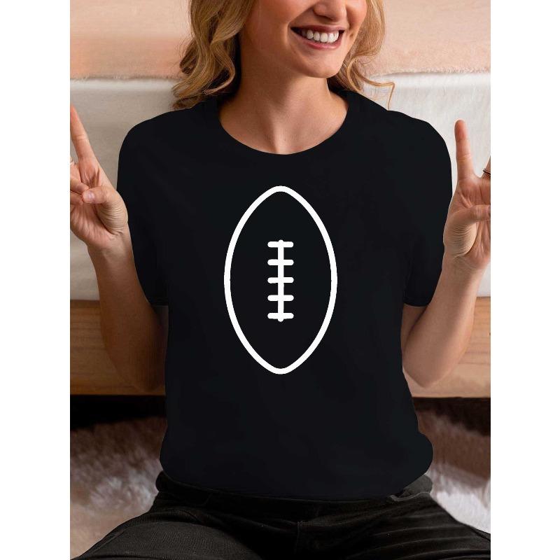 European Size Pattern Simple Strokes European and American Summer Coded Women's T-shirts, Pure Fabric, Casual and Comfortable Printed Short Sleeves