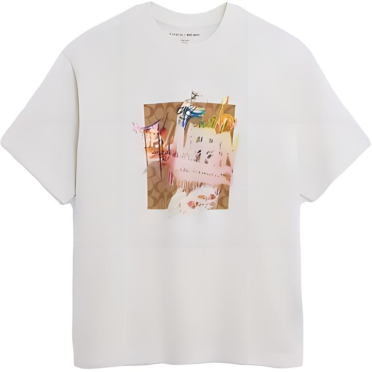

Coach Graffiti Print Round Neck Short Sleeve T-Shirt Men Tops Mixed-Color CK693-RE1 S