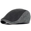 Vintage Herringbone Newsboy Cap Men Winter Thick Warm Casual Stripe Berets Gatsby Flat Hat Peaked Cap Adjustable Patchwork