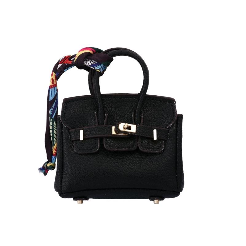 Mini Wireless Earbuds Case Organiser Key Holder Charm Faux Leather Keyring Pouch Various Vibrant Color Choice