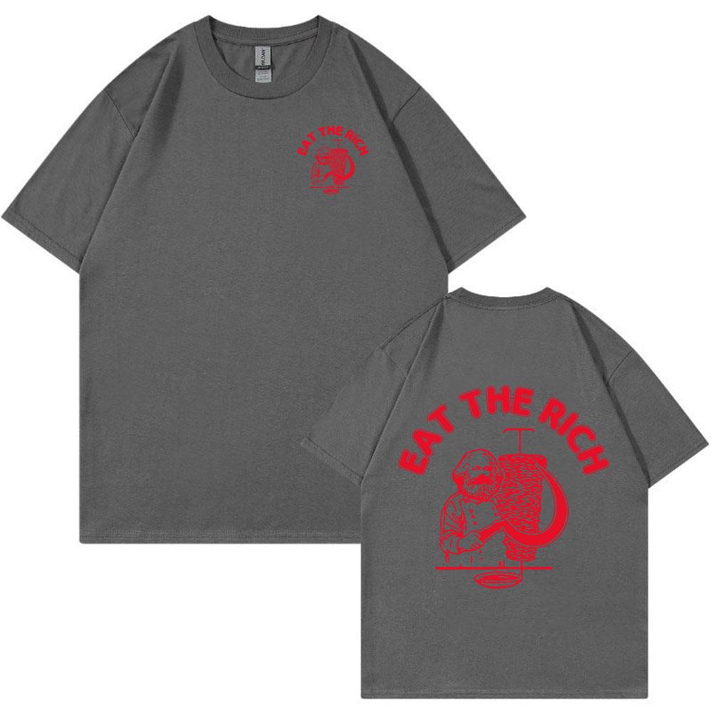 Funny Eat The Rich Doner Kebab T-Shirt Men's Cotton Casual Short Sleeve T-shirts Fashion Vintage Tee Shirt Oversized Streetwear