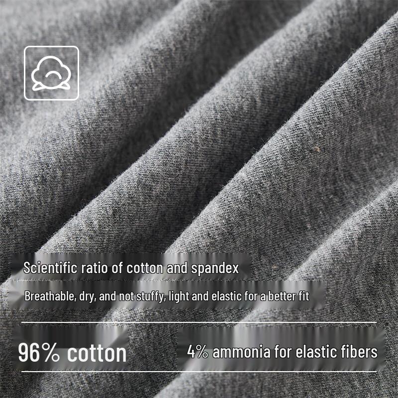 Langsha Men's 10A Antibacterial Cotton Boxer Briefs with Mulberry Silk Crotch