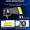 2Pcs Motorcycle LED Spotlight IP68 Waterproof High Low Beam Headlight for Off Road Electric Vehicles