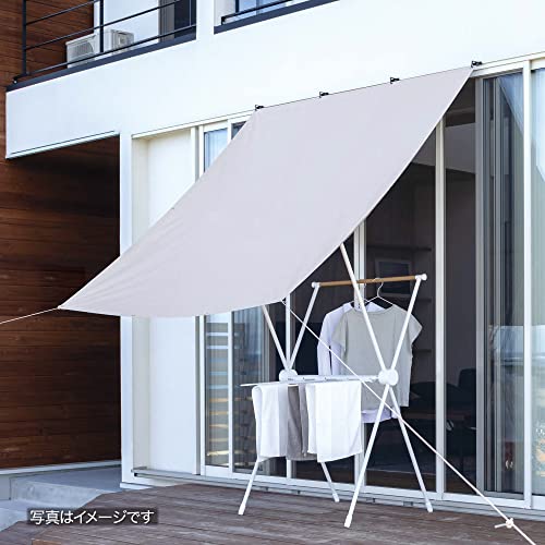 Takasho CLS-20LGW Sunshade/Rain Shade, 1.8 x 2m, Water-Repellent, Light Gray, Sunshade Awning, Privacy Screen