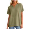 Womens  Knit Tops Casual V Neck Short Sleeve T Shirts Loose Blouses